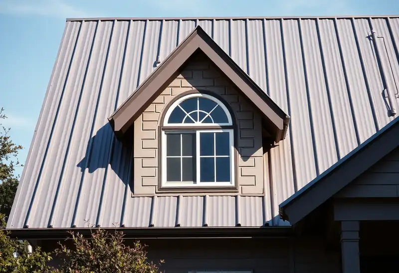 Illustration of house with a standing-seam metal roof in a 1976-era home