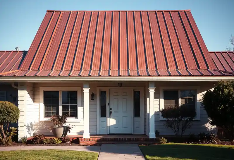 Illustration of house with a standing-seam metal roof in a 1976-era home