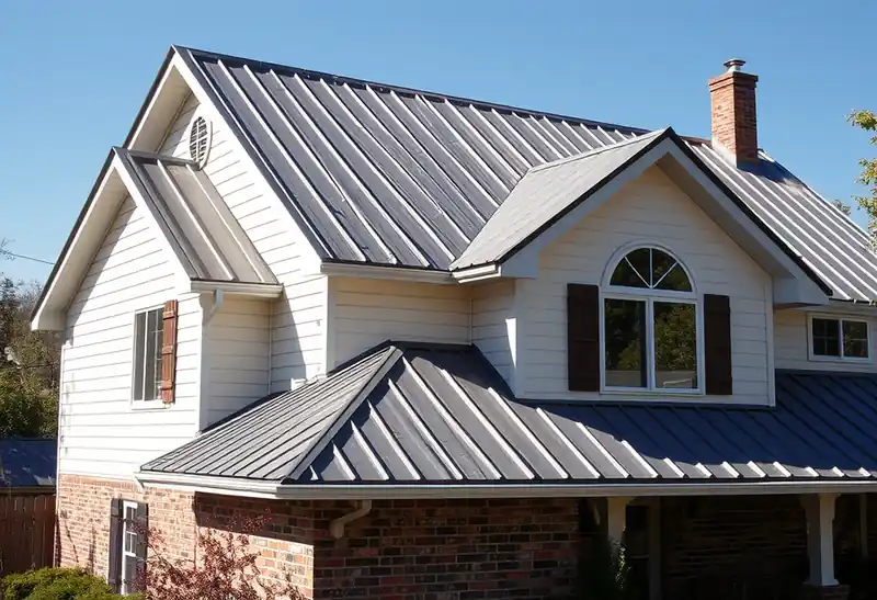 Illustration of house with a standing-seam metal roof in a 1976-era home