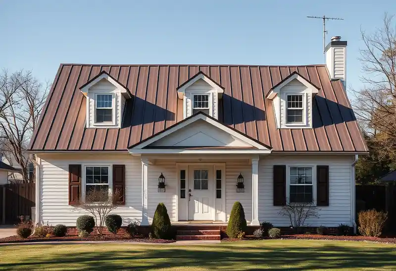 Illustration of house with a standing-seam metal roof in a 1976-era home