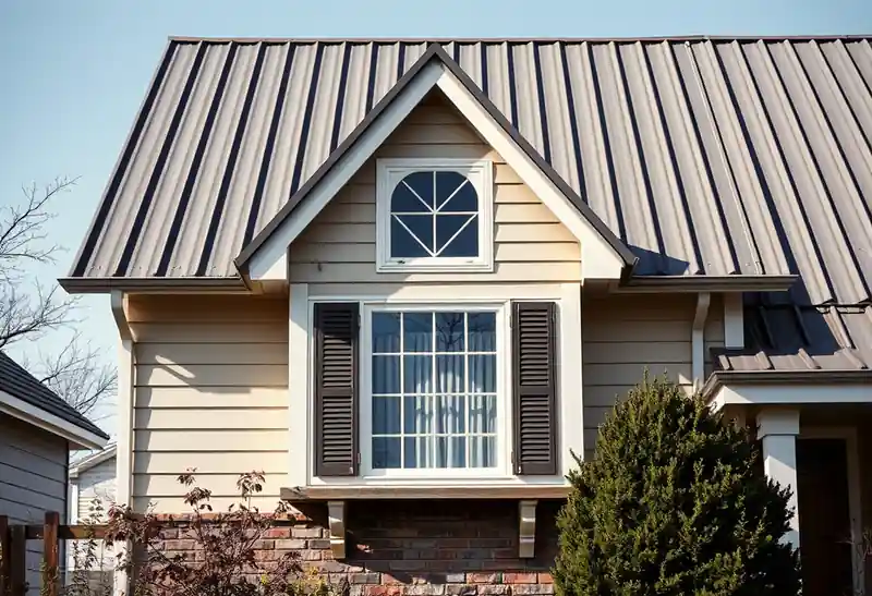 Illustration of house with a standing-seam metal roof in a 1976-era home