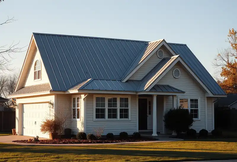 Illustration of house with a standing-seam metal roof in a 1976-era home