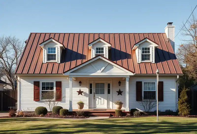 Illustration of house with a standing-seam metal roof in a 1976-era home