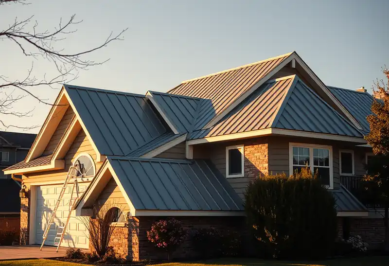 Illustration of house with a standing-seam metal roof in a 1976-era home